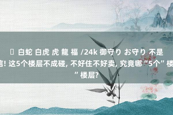 ✨白蛇 白虎 虎 龍 福 /24k 御守り お守り 不是迷信! 这5个楼层不成碰， 不好住不好卖， 究竟哪“5个”楼层?