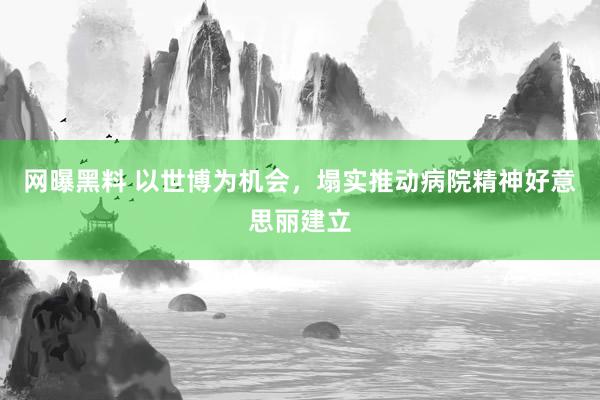 网曝黑料 以世博为机会，塌实推动病院精神好意思丽建立